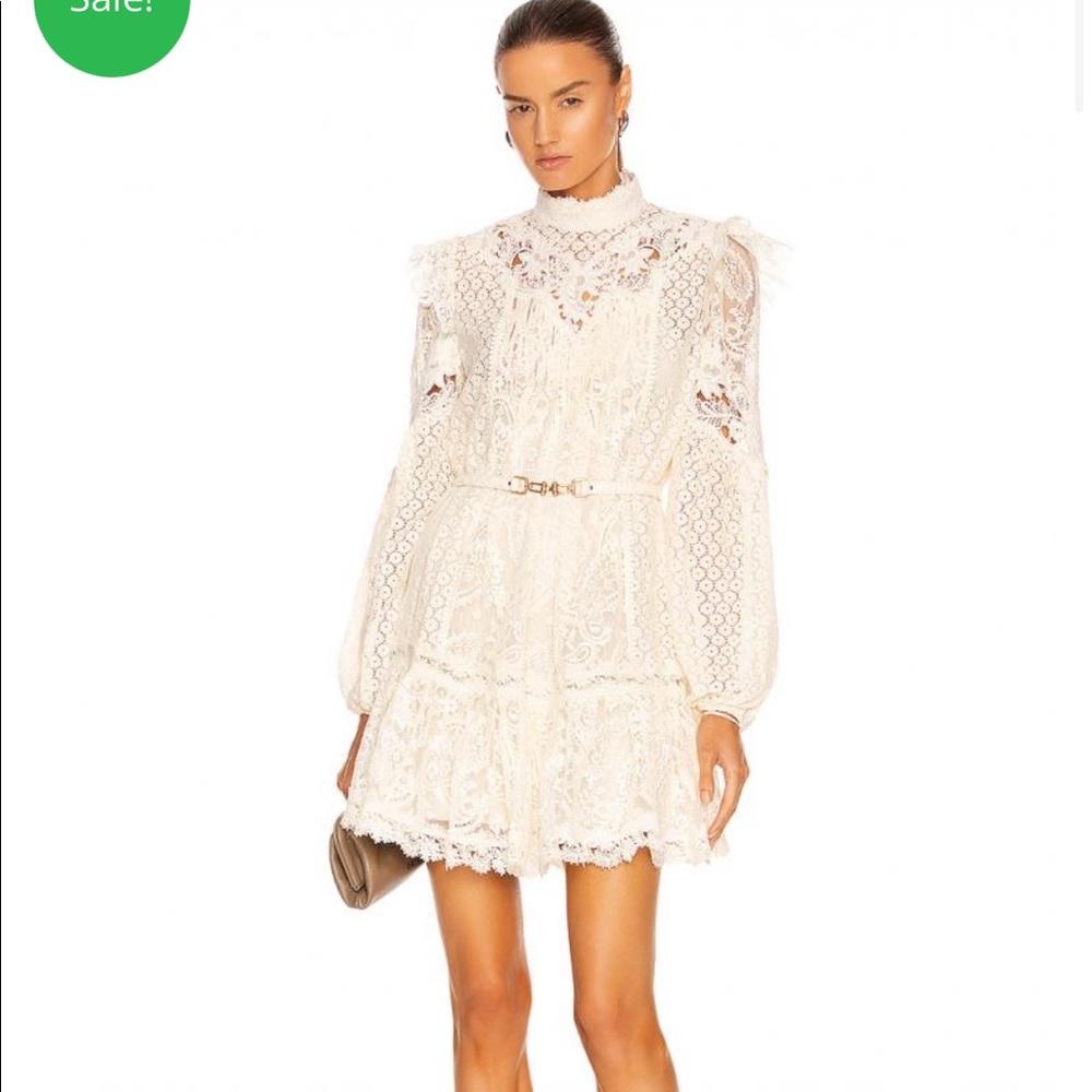 Zimmermann concert lace mini dress ivory